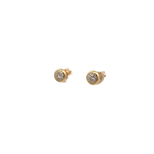 Gold Pecky Earrings with Zircones