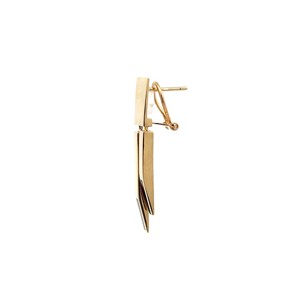 Gold Pendant Earrings with Enamel