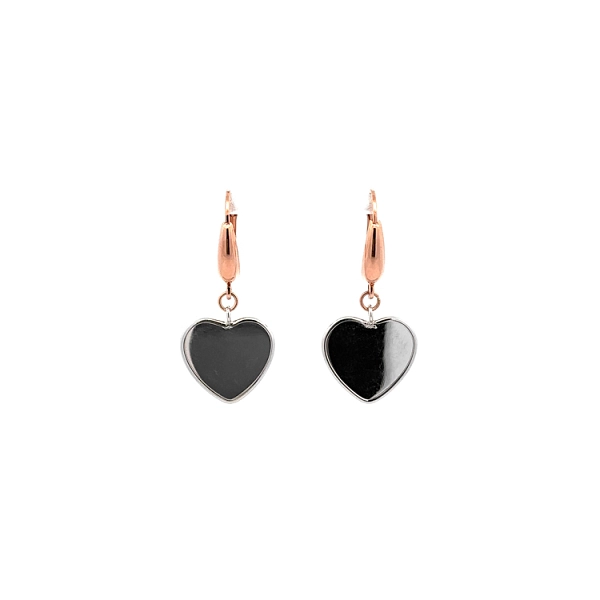 Pendant Earrings Heart in Gold Combination