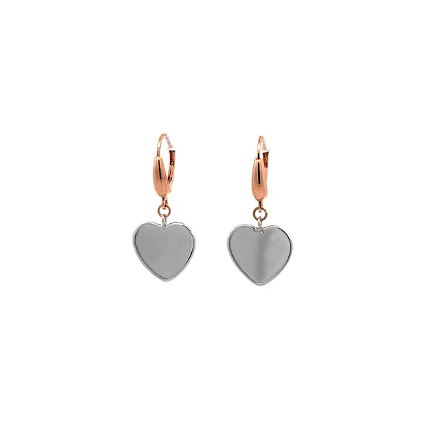Pendant Earrings Heart in Gold Combination