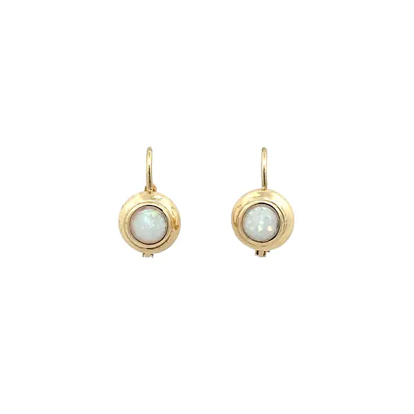 Gold Earrings with Opal