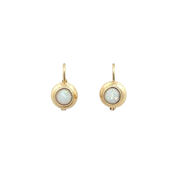 Gold Earrings with Opal