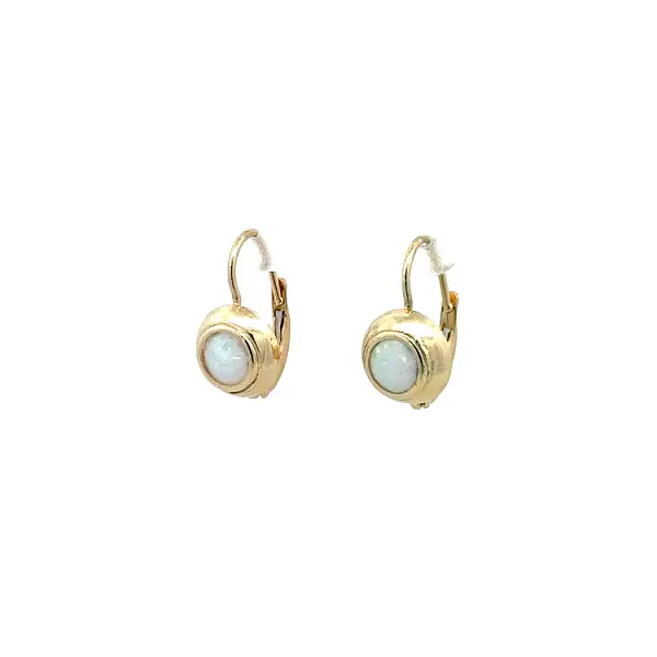 Gold Earrings with Opal