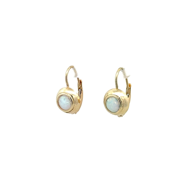 Gold Earrings with Opal