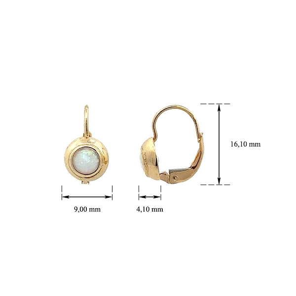 Gold Earrings with Opal