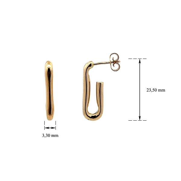 Gold Round Earrings