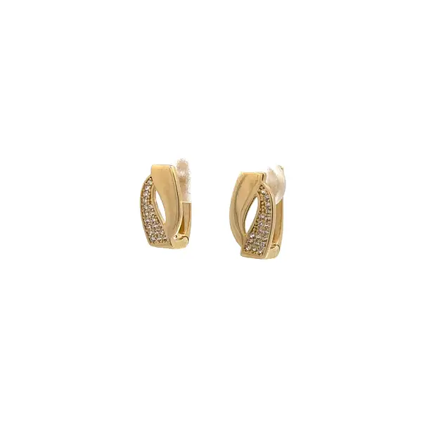 Gold Earrings with Zircons