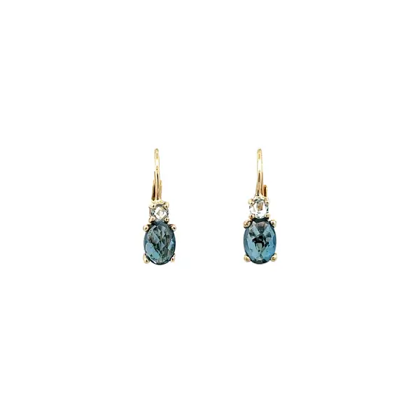 Gold Earrings with Topaz