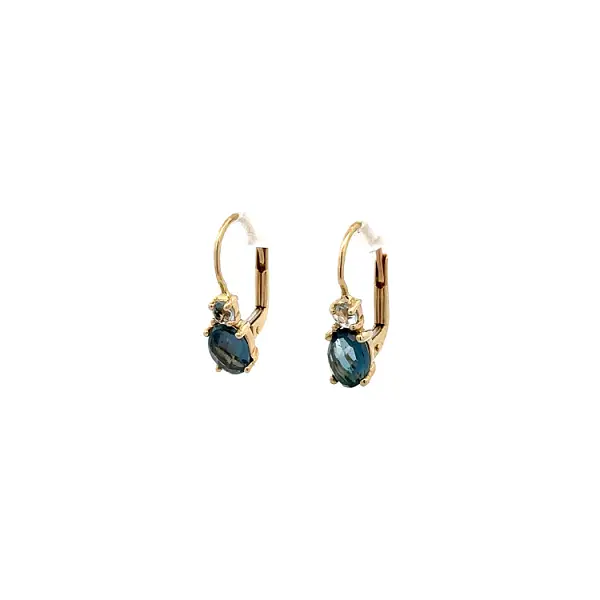 Gold Earrings with Topaz