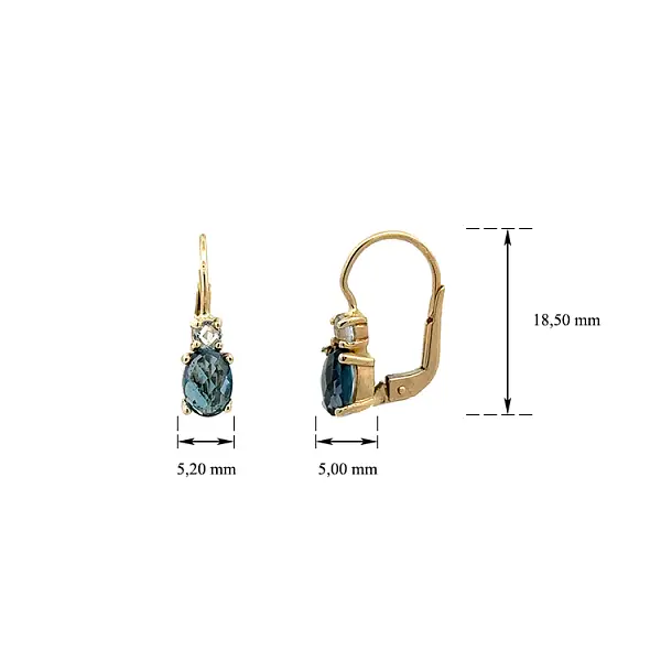 Gold Earrings with Topaz