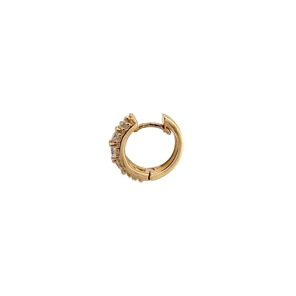 Gold Circular Earrings with Zircons