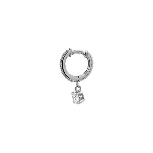 Pendant Earrings with White Gold Zircons
