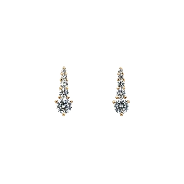 Gold Earrings with Zircons