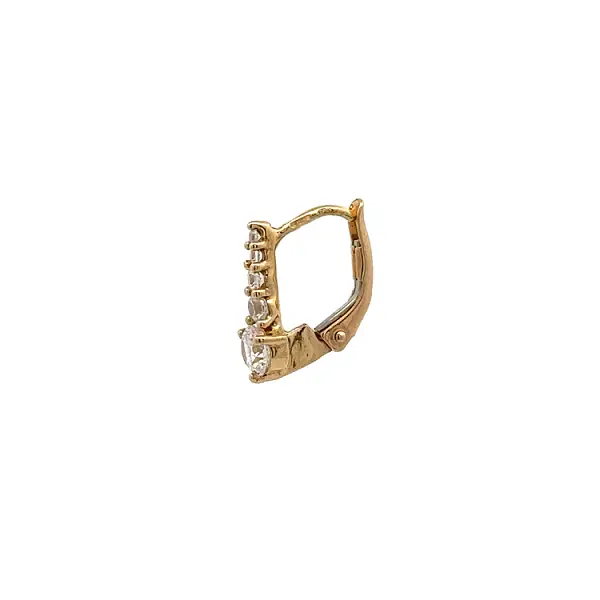 Gold Earrings with Zircons