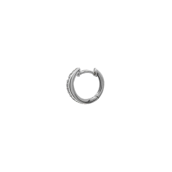 Round Earrings with White Gold Zircons