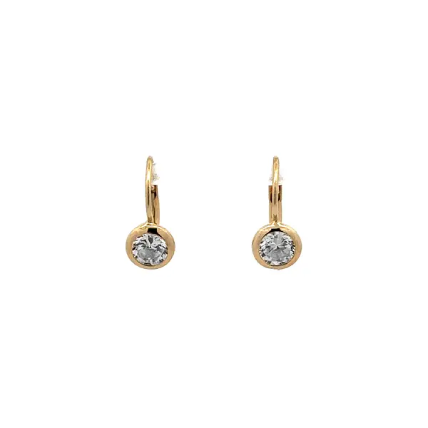 Gold Earrings with Zircons