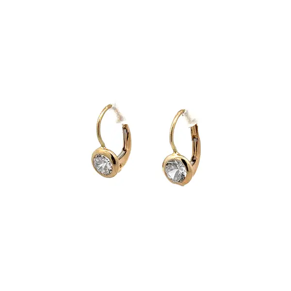 Gold Earrings with Zircons