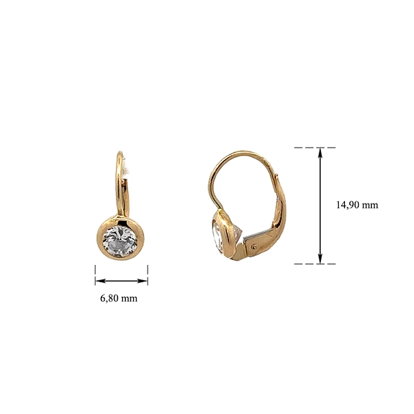 Gold Earrings with Zircons