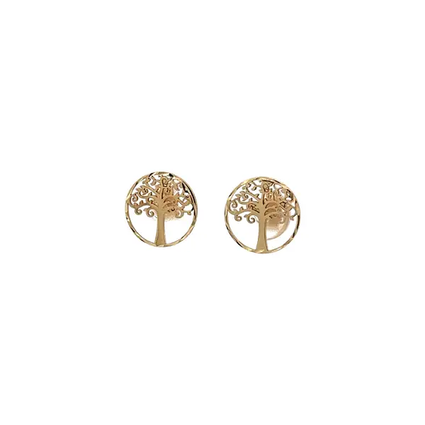 Gold Earrings Tree of Life
