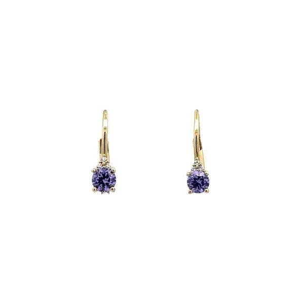 Gold Earrings with Amethyst