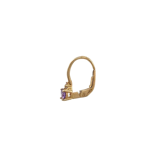 Gold Earrings with Amethyst