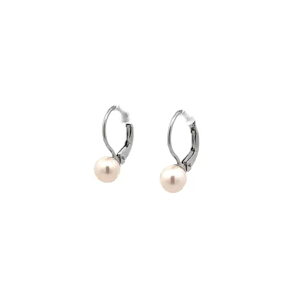 Gold Earrings with Pearl