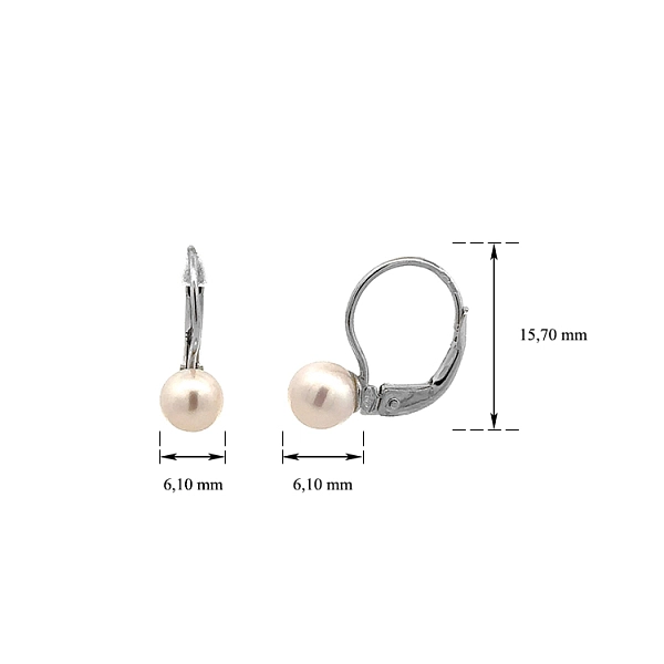 Gold Earrings with Pearl