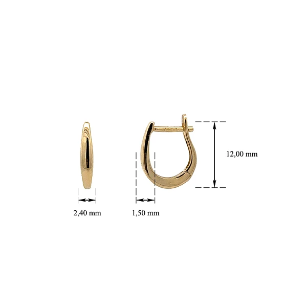 Gold Round Earrings