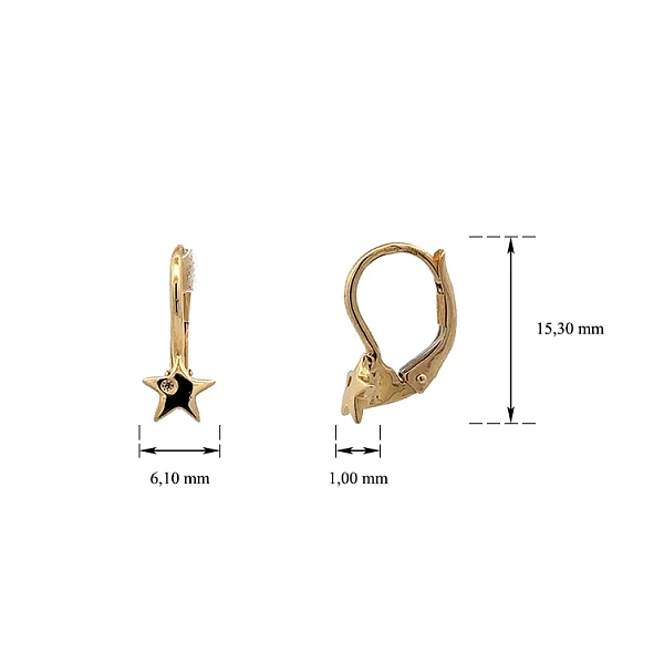 Gold Earrings Stars