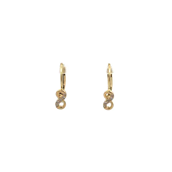 Golden Infinity Earrings with Zirconias