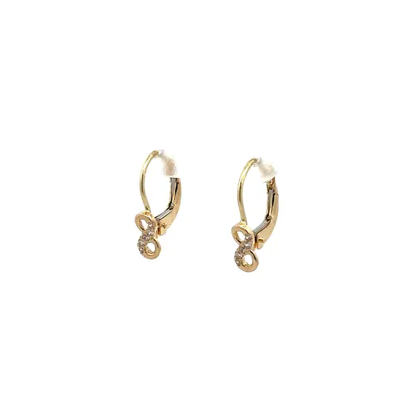 Golden Infinity Earrings with Zirconias