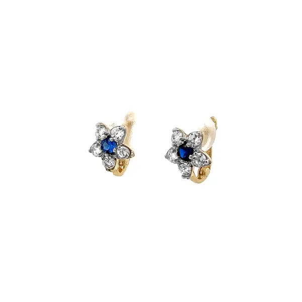 Gold Earrings with Sapphire