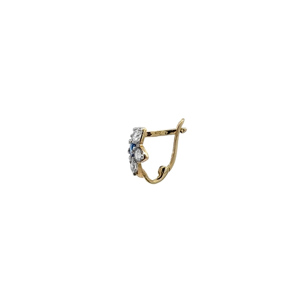 Gold Earrings with Sapphire