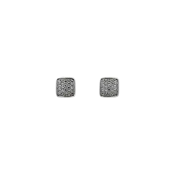 Earrings with White Gold Zircons