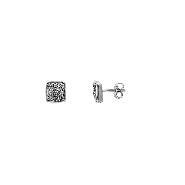Earrings with White Gold Zircons