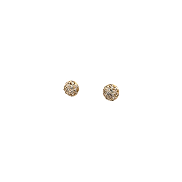 Gold Pecky Earrings with Zircones
