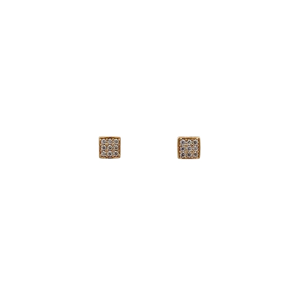 Gold Pecky Earrings with Zircones