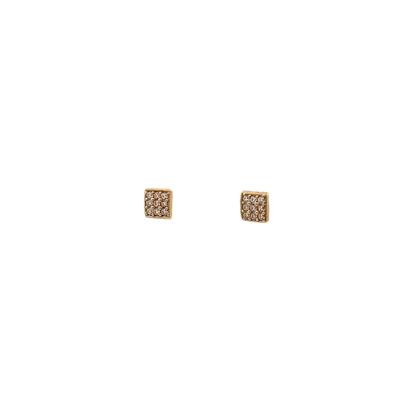 Gold Pecky Earrings with Zircones