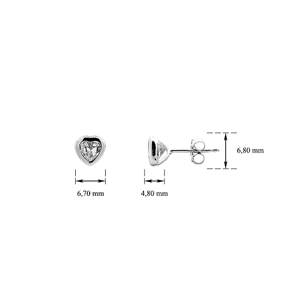 Earrings Hearts with Zircons