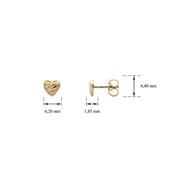 Gold Pecky Earrings Hearts