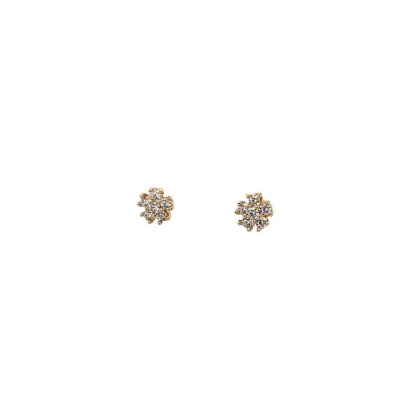 Gold Pecky Earrings with Zircones