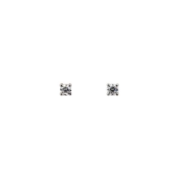 Earrings with White Gold Zircons