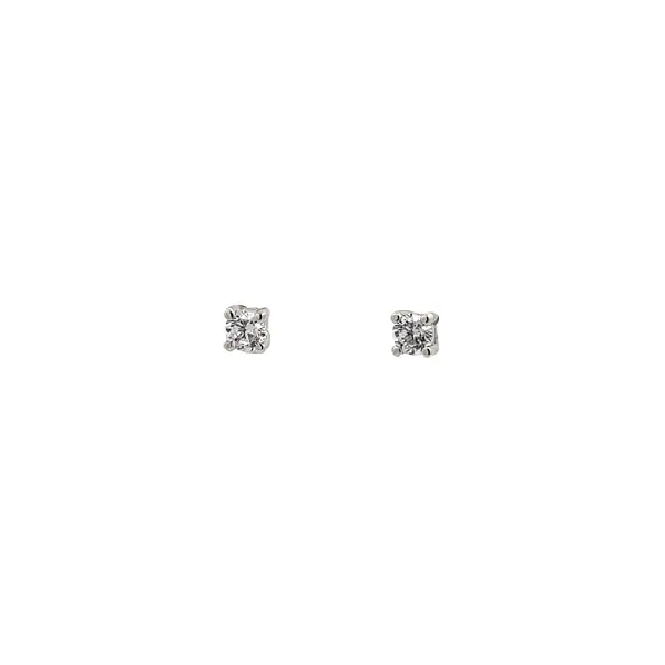 Earrings with White Gold Zircons