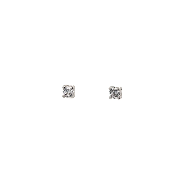 Earrings with White Gold Zircons