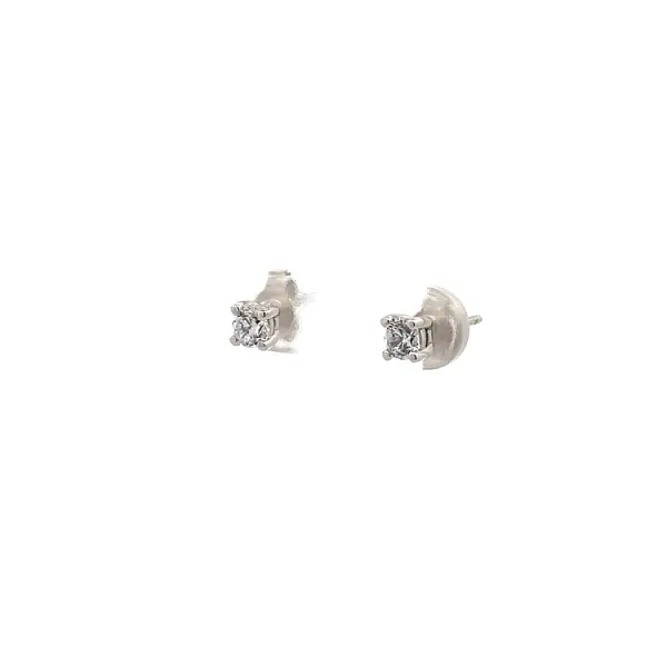 Earrings with White Gold Zircons