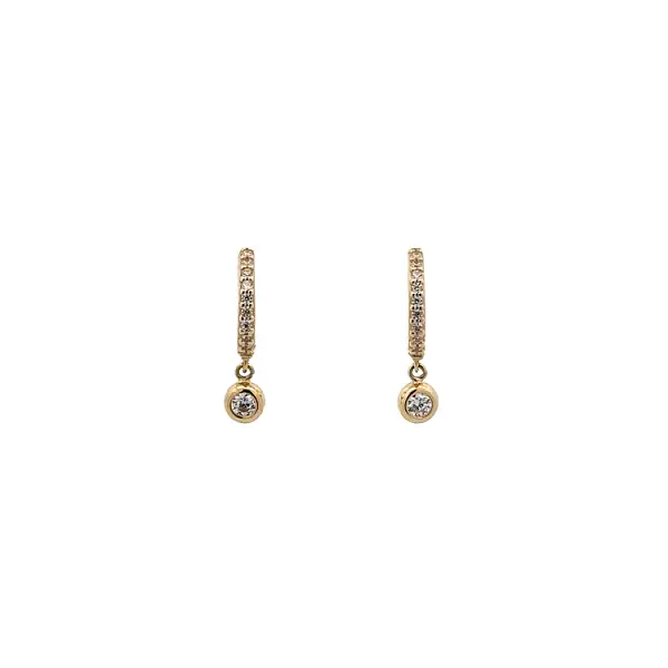 Gold Earrings with Zircons