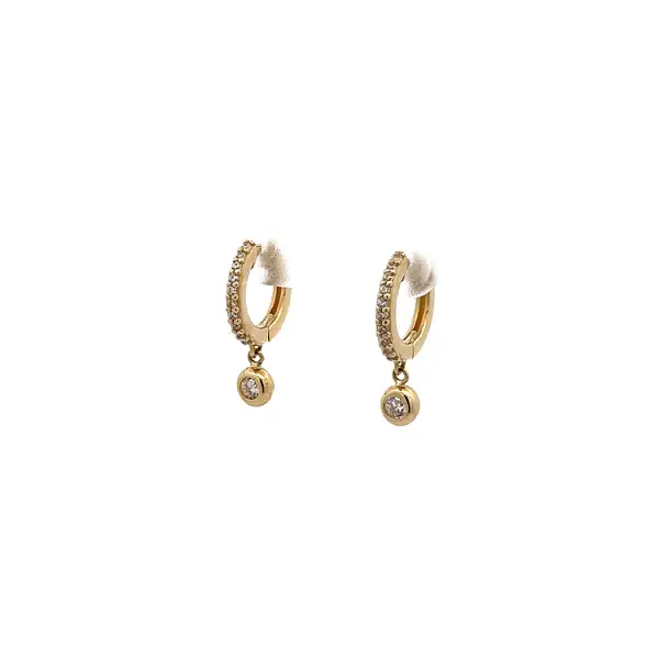 Gold Earrings with Zircons