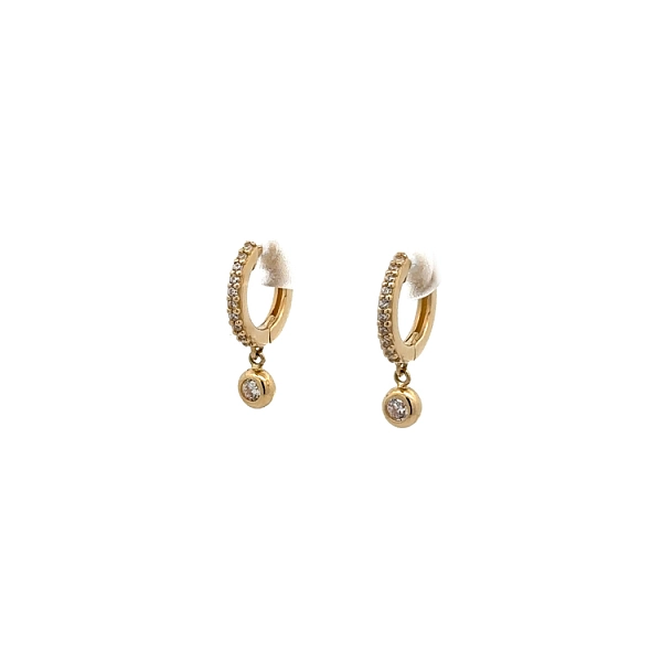 Gold Earrings with Zircons