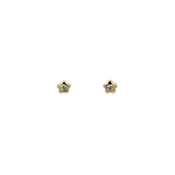 Gold Pecky Earrings with Zircones