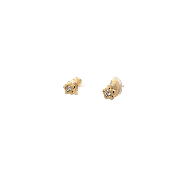Gold Pecky Earrings with Zircones